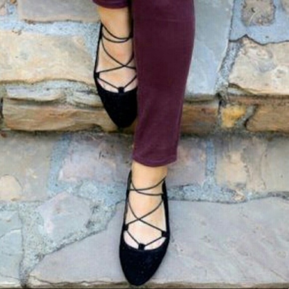 Lucky brand flats leather Aviee lace up tan Sz 9.5 - Picture 6 of 6